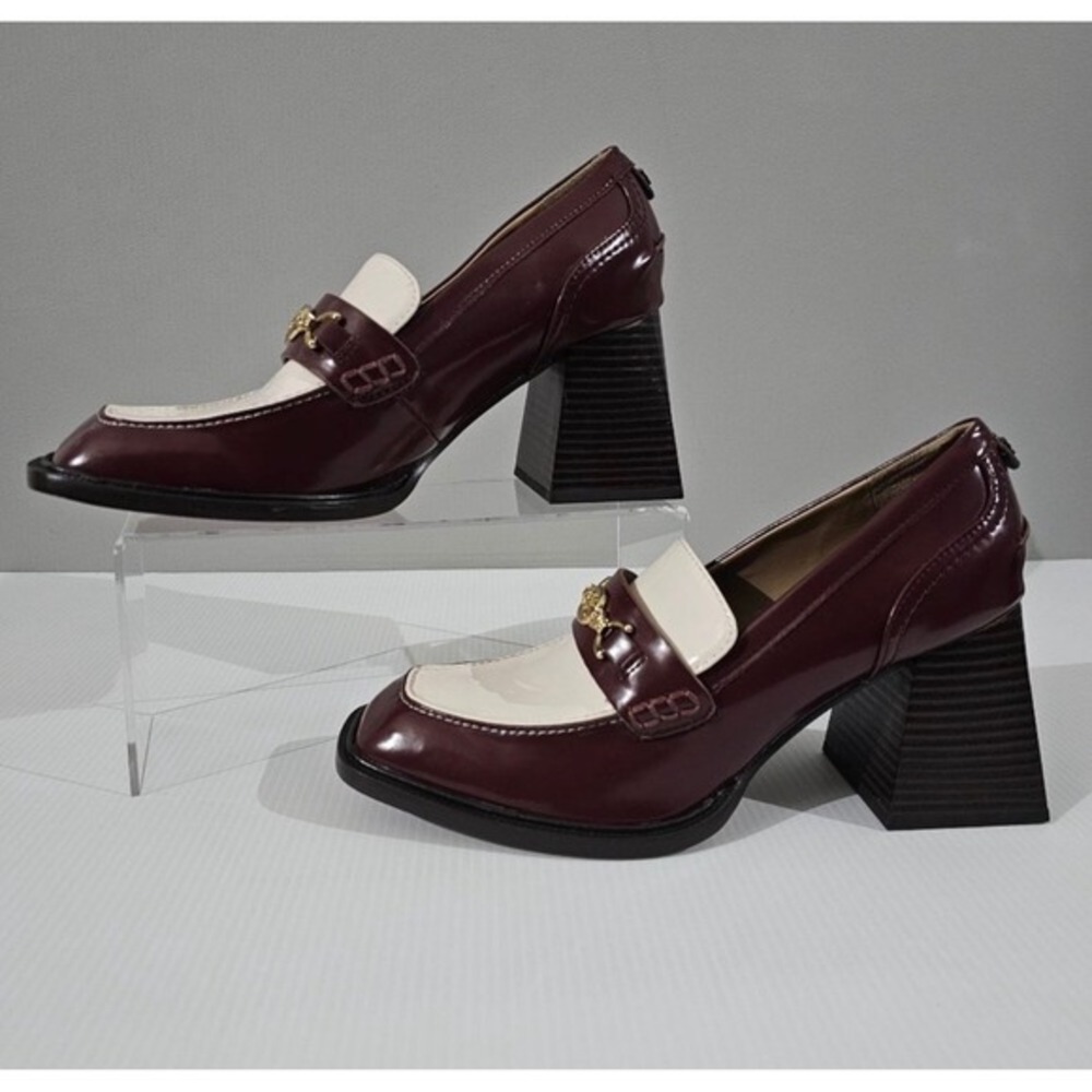 Sam Edelman Quincy Block Heel
Loafer Pump Syrah Red Modern Ivory Size 8 - Picture 4 of 14